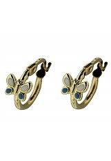 attractive solid gold enamel children huggie earrings